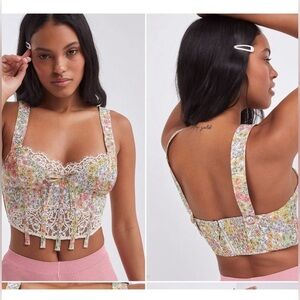 For Love & Lemons Esme Floral Bustier Corset Top M